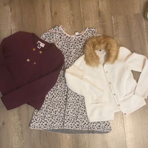 Janie and jack faux fur cardigan/quilted cardigan